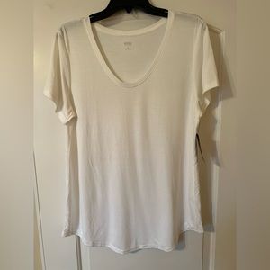 Ana Xl white Scoop Neck Tee NWT